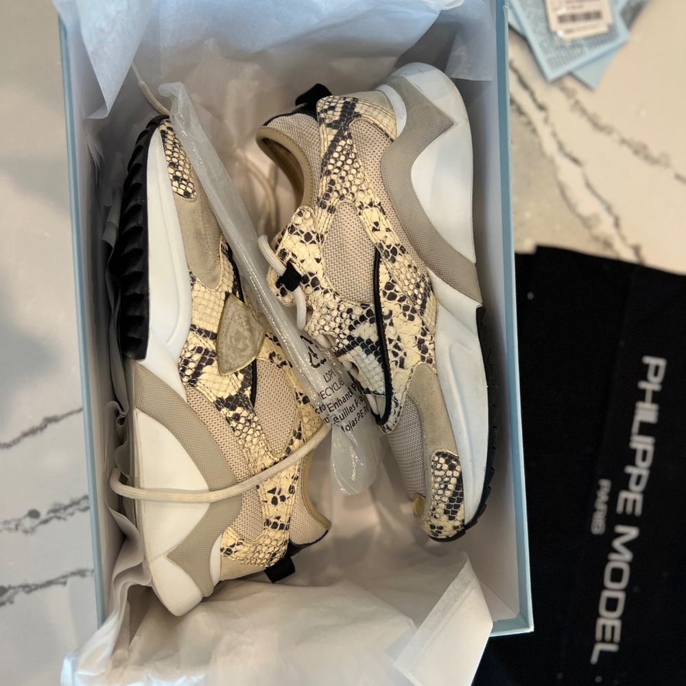 Phillipe Model Women’s Python And Nylon Sneakers … - image 4